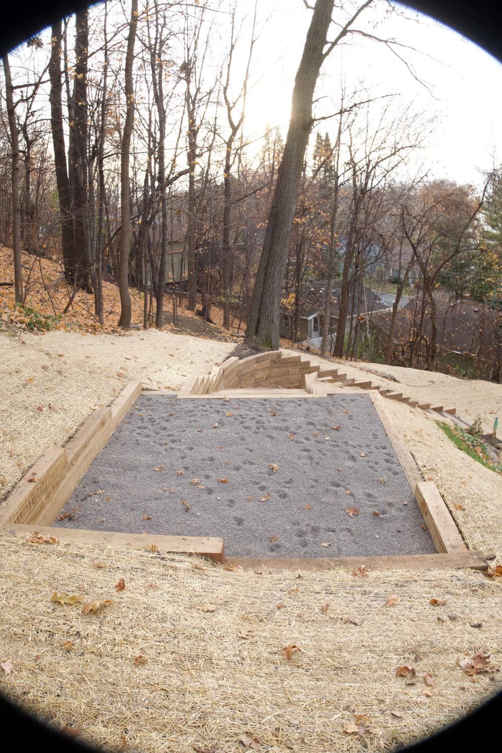 Gallery photos for Timber Staircase and Hilltop Pad Built on a Steep Minnetonka Slope: Image #1