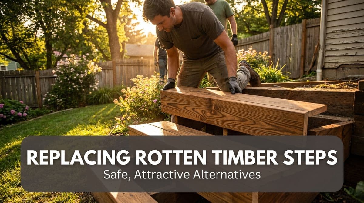 Replacing Rotten Timber Steps on a Sloped Yard image